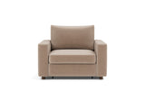 Neah stol med standard armlæn i 417 Esina Mocha, set forfra