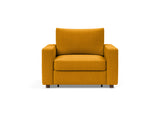 Neah stol med standard armlæn i 507 Elegance Burned Curry, set forfra