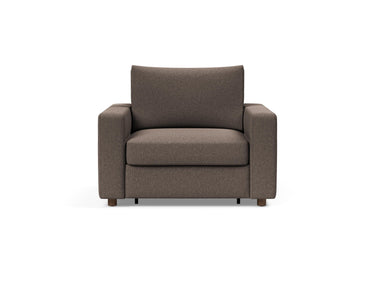 Neah stol med standard armlæn i 530 Bouclé Taupe, set forfra
