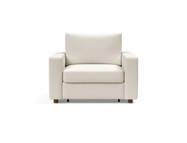 Neah stol med standard armlæn i 531 Bouclé Off White, set forfra