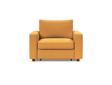 Neah stol med standard armlæn i 536 Bouclé Ochre, set forfra