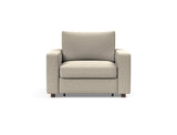 Neah stol med standard armlæn i 539 Bouclé Beige, set forfra