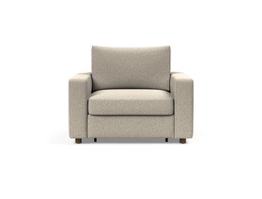 Neah stol med standard armlæn i 539 Bouclé Beige, set forfra