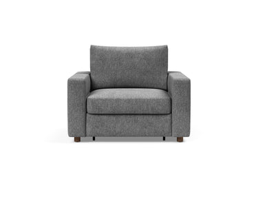 Neah stol med standard armlæn i 563 Twist Charcoal, set forfra