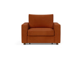 Neah stol med standard armlæn i 595 Corduroy Burnt Orange, set forfra