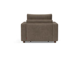 Neah stol med standard armlæn i 411 Esina Cedar Brown, set bagfra