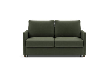 Neah 140 sovesofa med slim armlæn i 413 Esina Olive Green, set forfra