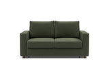 Neah 140 sovesofa med standard armlæn i 413 Esina Olive Green, set forfra