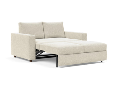 Neah 140 sovesofa med standard armlæn i 357 Taura Off White, med sædet trukket ud som lounger