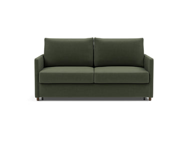 Neah 160 sovesofa med slim armlæn i 413 Esina Olive Green, set forfra