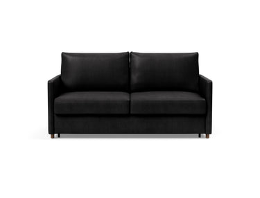 Neah 160 sovesofa med slim armlæn i 550 Faunal Black, set forfra