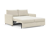 Neah 160 sovesofa med slim armlæn i 357 Taura Off White, med sædet trukket ud som lounger