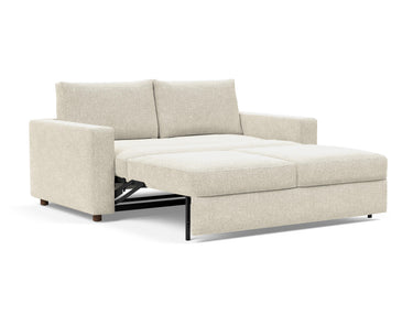 Neah 160 sovesofa med standard armlæn i 357 Taura Off White, med sædet trukket ud som lounger