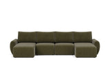 Norum sovesofa U-form med Curve armlæn i 316 Cordufine Pine Green, set forfra