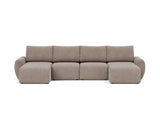 Norum sovesofa U-form med Curve armlæn i 318 Cordufine Beige, set forfra