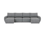 Norum sovesofa U-form med Curve armlæn i 320 Corocco Shadow Grey, set forfra