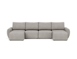 Norum sovesofa U-form med Curve armlæn i 321 Corocco Warm Grey, set forfra