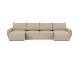 Norum sovesofa U-form med Curve armlæn i 356 Taura Sand, set forfra
