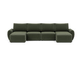Norum sovesofa U-form med Curve armlæn i 413 Esina Olive Green, set forfra