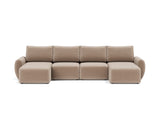 Norum sovesofa U-form med Curve armlæn i 417 Esina Mocha, set forfra