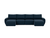 Norum sovesofa U-form med Curve armlæn i 528 Mixed Dance Blue, set forfra