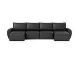 Norum sovesofa U-form med Curve armlæn i 550 Faunal Black, set forfra