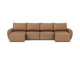 Norum sovesofa U-form med Curve armlæn i 551 Faunal Brown, set forfra