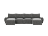 Norum sovesofa U-form med Curve armlæn i 563 Twist Charcoal, set forfra