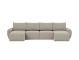 Norum sovesofa U-form med Curve armlæn i 579 Kenya Gravel, set forfra