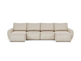 Norum sovesofa U-form med Curve armlæn i 586 Phobos Latte, set forfra