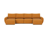 Norum sovesofa U-form med Curve armlæn i 893 Mozart Masala, set forfra