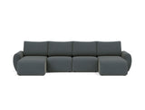 Norum sovesofa U-form med Curve armlæn i 894 Mozart Grey Bronze, set forfra