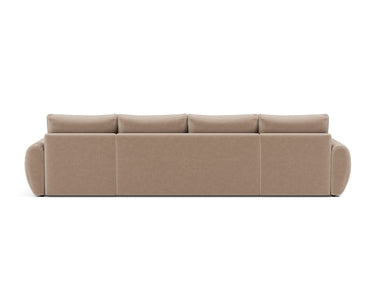 Norum sovesofa U-form med Curve armlæn i 417 Esina Mocha, set bagfra