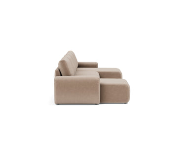 Norum sovesofa U-form med Curve armlæn i 417 Esina Mocha, set fra siden