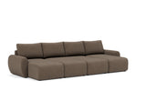 Norum sovesofa U-form med Curve armlæn i 411 Esina Cedar Brown, som lounger