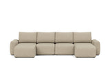 Norum sovesofa U-form med Chunky armlæn i 356 Taura Sand, set forfra