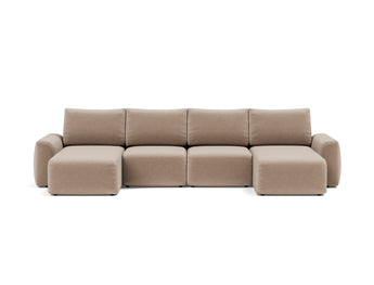 Norum sovesofa U-form med Chunky armlæn i 417 Esina Mocha, set forfra