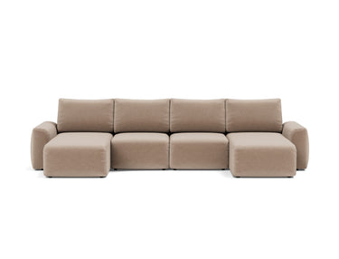 Norum sovesofa U-form med Chunky armlæn i 417 Esina Mocha, set forfra