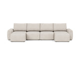 Norum sovesofa U-form med Chunky armlæn i 470 Yuveno Natural, set forfra