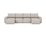 Norum sovesofa U-form med Chunky armlæn i 471 Yuveno Sand, set forfra