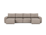 Norum sovesofa U-form med Chunky armlæn i 472 Yuveno Warm Grey, set forfra