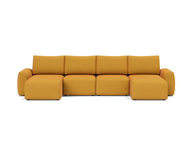 Norum sovesofa U-form med Chunky armlæn i 507 Elegance Burned Curry, set forfra