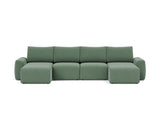 Norum sovesofa U-form med Chunky armlæn i 518 Elegance Green, set forfra