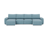 Norum sovesofa U-form med Chunky armlæn i 525 Mixed Dance Light Blue, set forfra