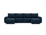 Norum sovesofa U-form med Chunky armlæn i 528 Mixed Dance Blue, set forfra