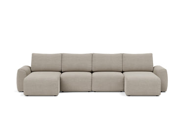 Norum sovesofa U-form med Chunky armlæn i 579 Kenya Gravel, set forfra