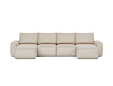 Norum sovesofa U-form med Chunky armlæn i 586 Phobos Latte, set forfra