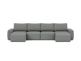 Norum sovesofa U-form med Chunky armlæn i 852 Mahoga Seal Grey, set forfra