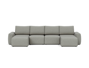 Norum sovesofa U-form med Chunky armlæn i 853 Mahoga Dove Grey, set forfra