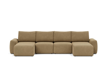 Norum sovesofa U-form med Chunky armlæn i 860 Yogia Olive Brown, set forfra